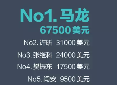 【大数据】2015上半年乒球公开赛 谁挣钱最多